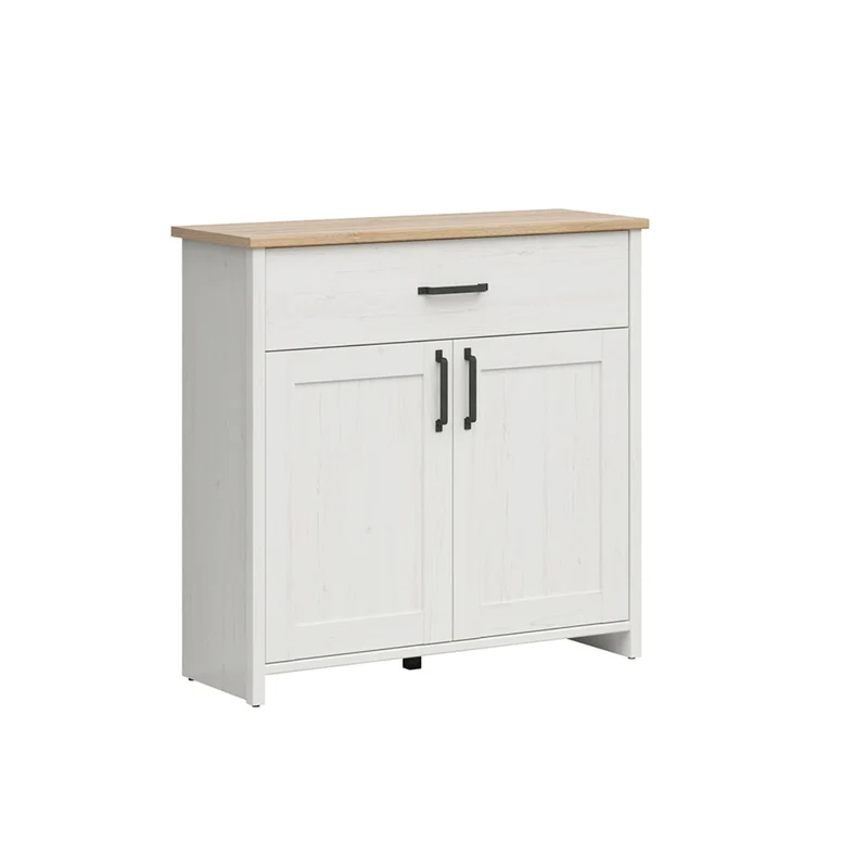 Buffet 2 portes 1 tiroir Aksel Blanc et Bois