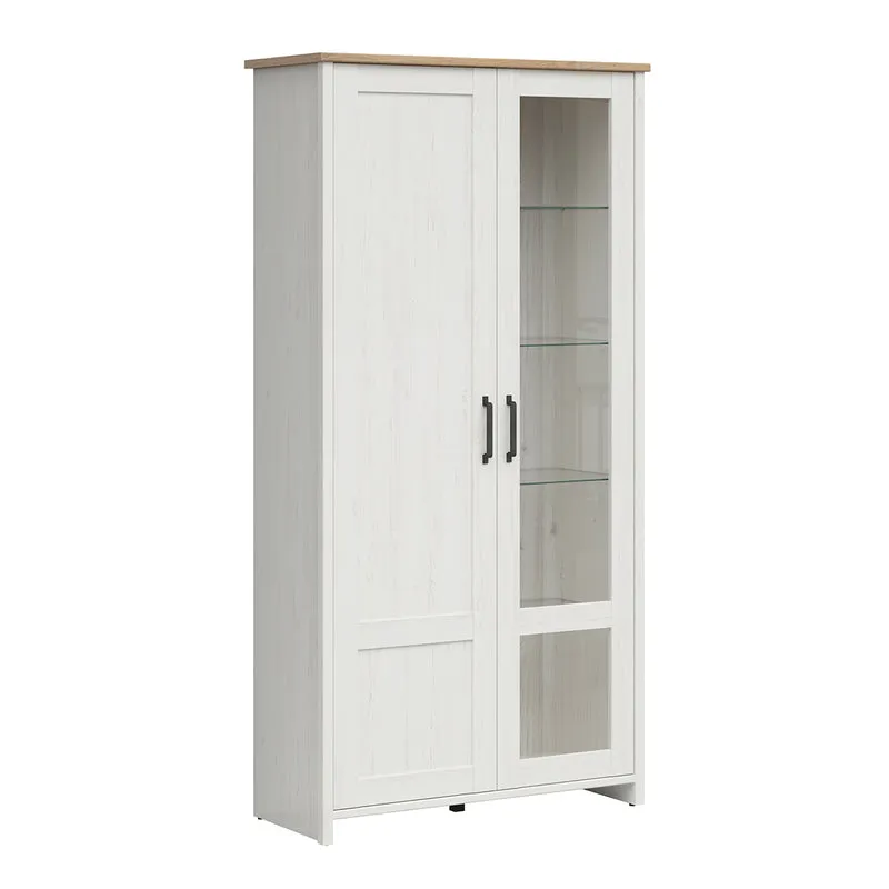 Vaisselier 2 portes Aksel Blanc et Bois