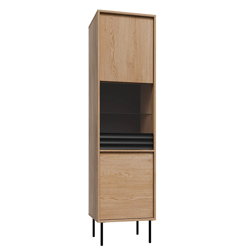 Vitrine 2 portes Astra Bois et Noir
