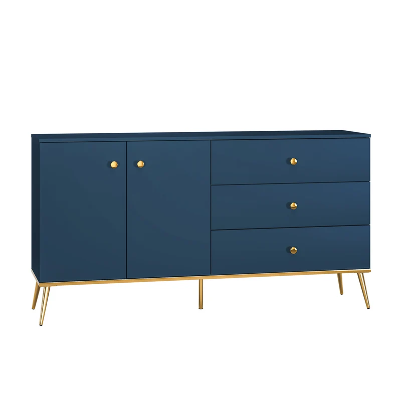 Buffet 2 portes 3 tiroirs Thalia Bleu