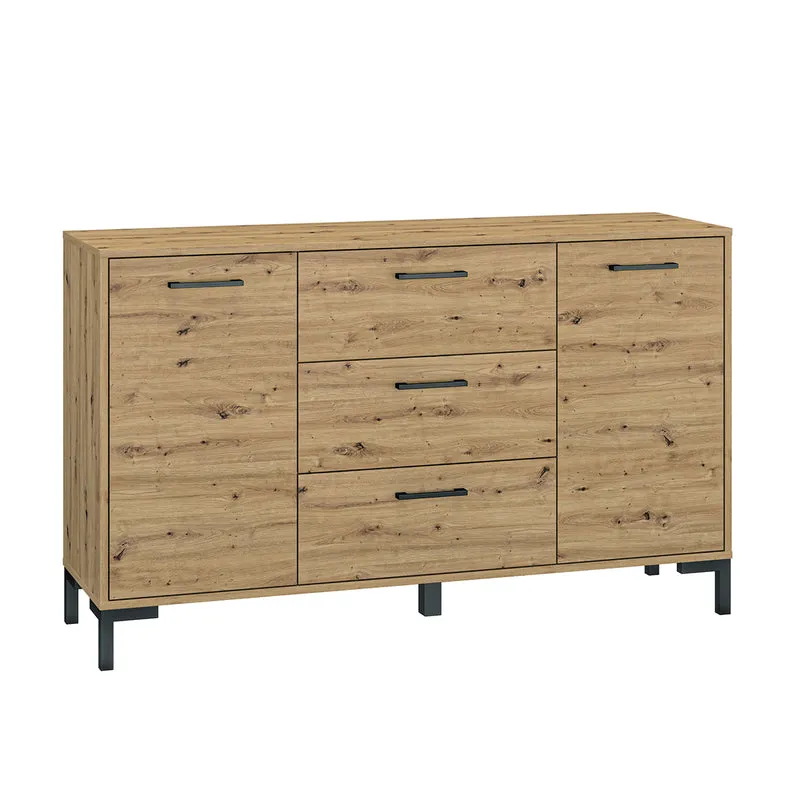 Buffet 2 portes 3 tiroirs 138 cm Liora Bois