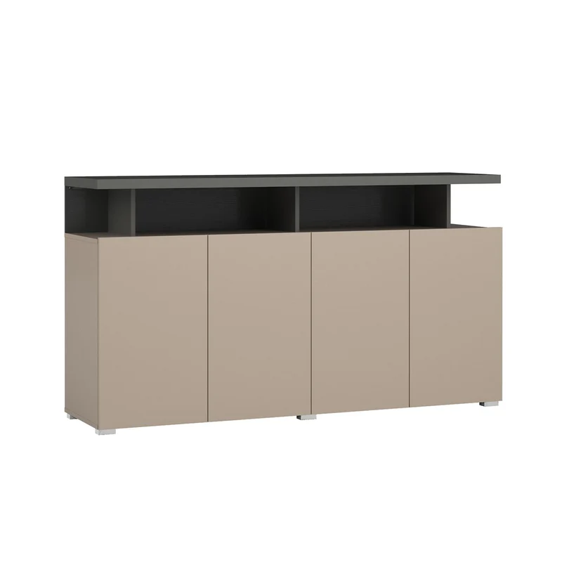 Buffet 4 portes Opio Taupe et Anthracite