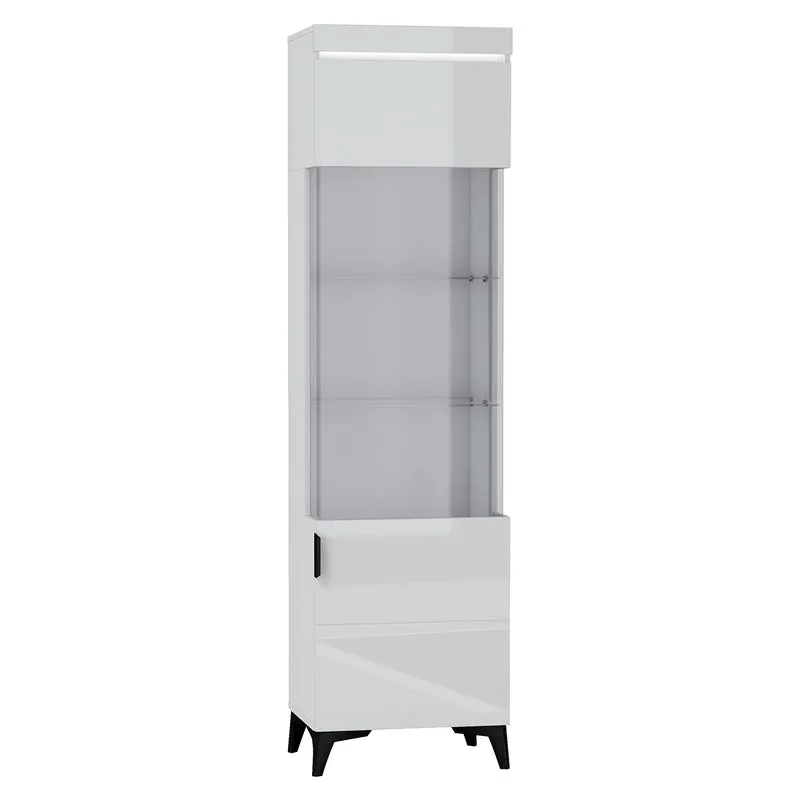 Vitrine 1 porte LED inclus Ruben Blanc