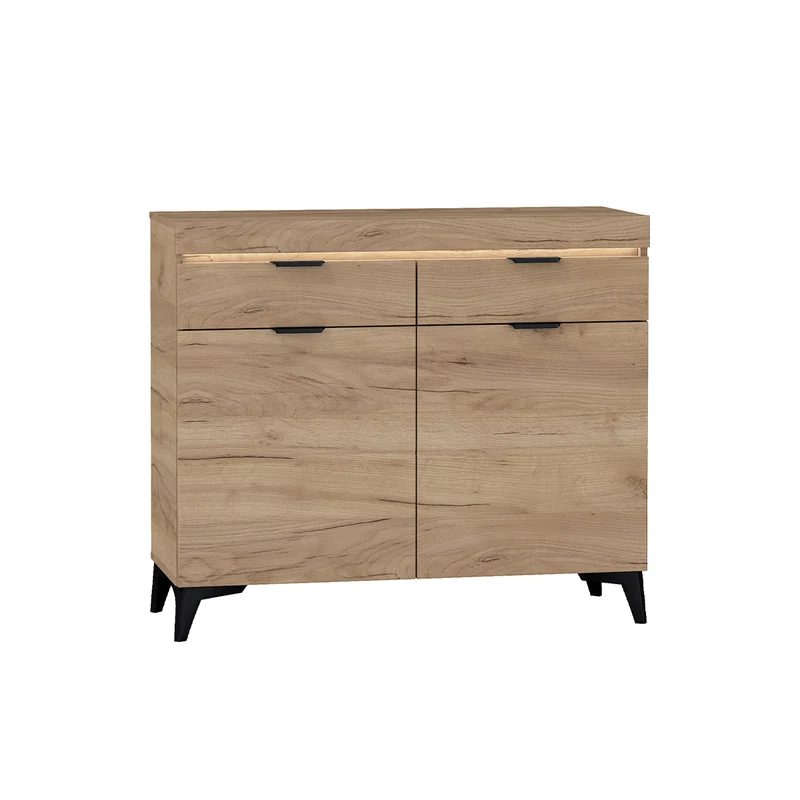 Buffet 2 portes 2 tiroirs LED inclus Ruben Bois