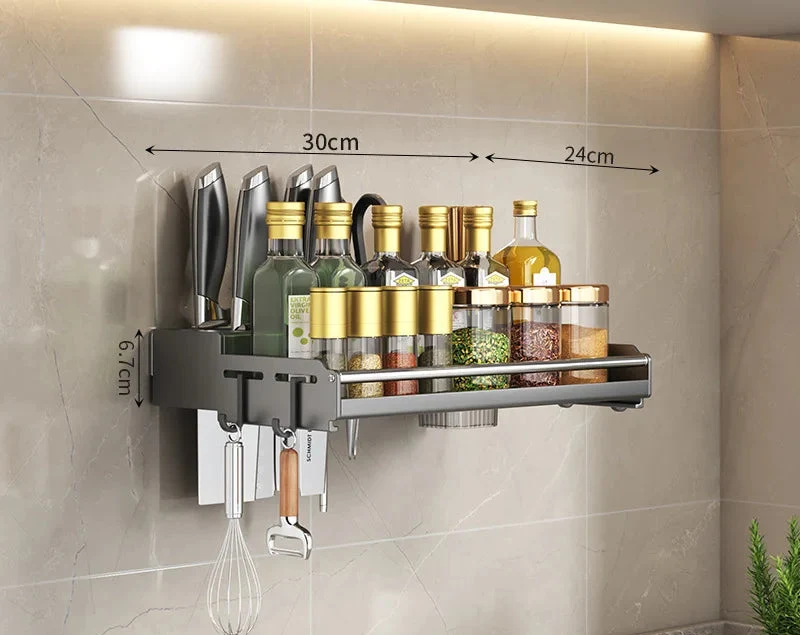 Étagère Murale Cuisine Multifonction – 30 ou 40 cm
