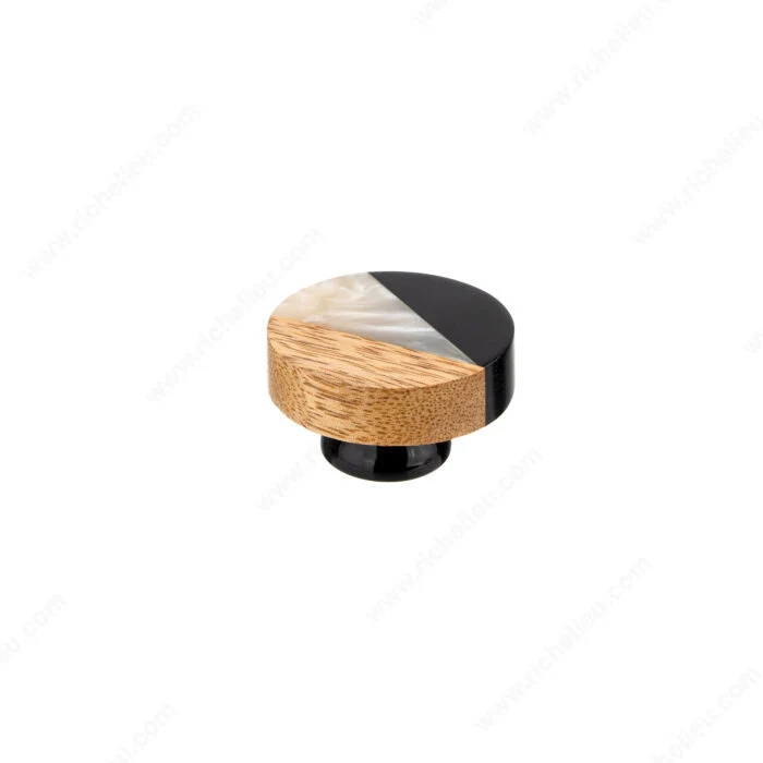 Bouton éclectique en résine et bois - 6654