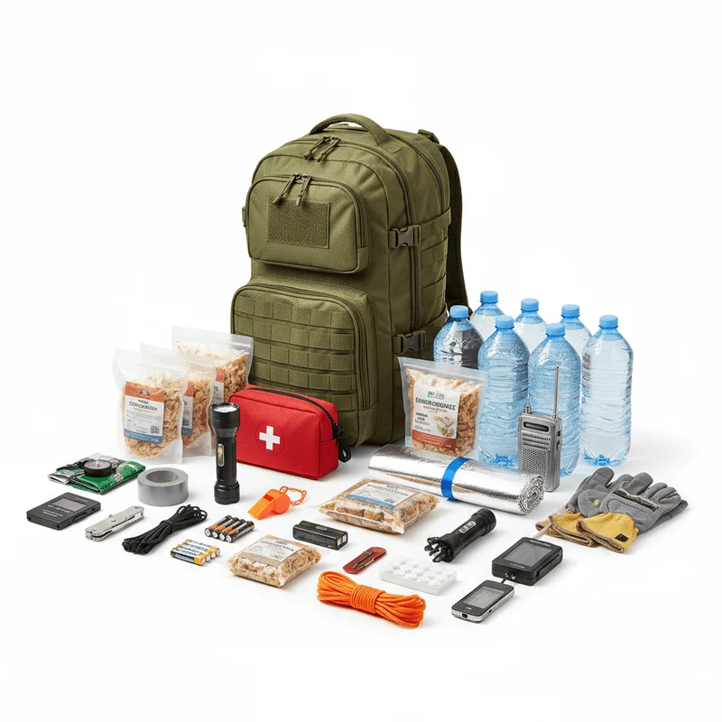 Kit de survie 72h famille 4 personnes – Pack d’urgence complet pour autonomie en cas de crise ou coupure électrique