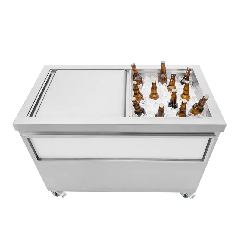 Bac à Glaçons Mobile 109 L en Inox