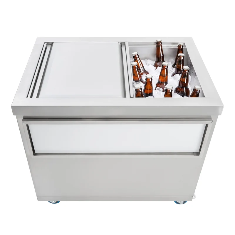Bac à Glaçons Mobile 86 L en Inox