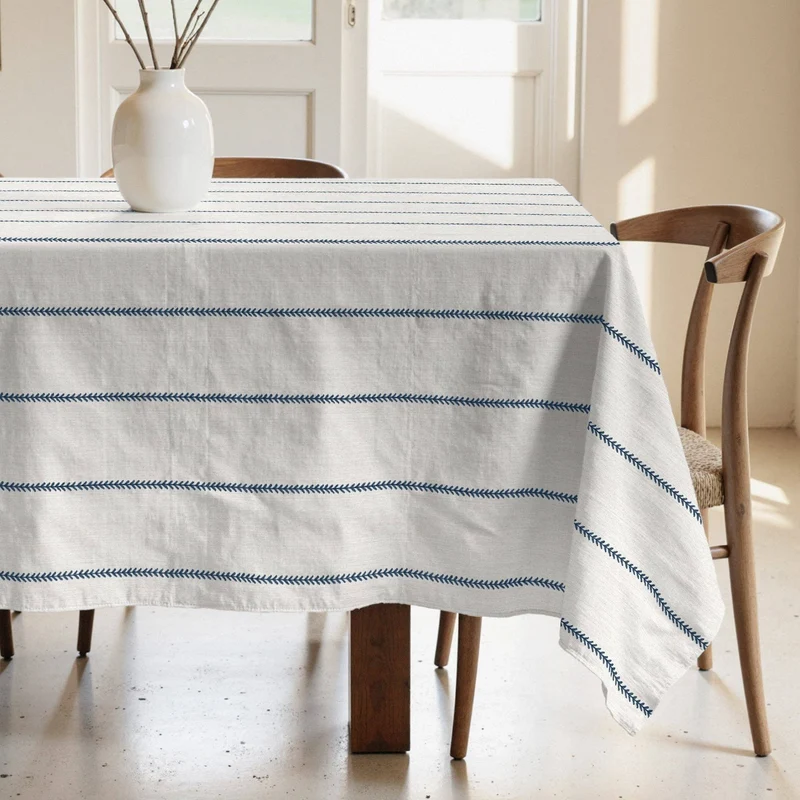 Nappe anti-taches 100 % coton Ian Blue