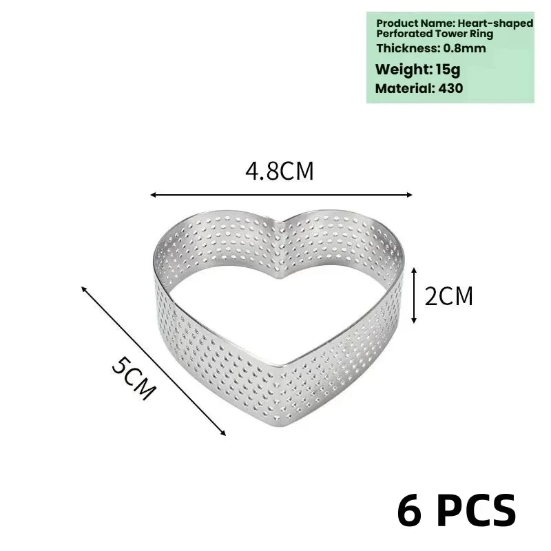 Moules Cœur en Inox Perforés – Lot de 6