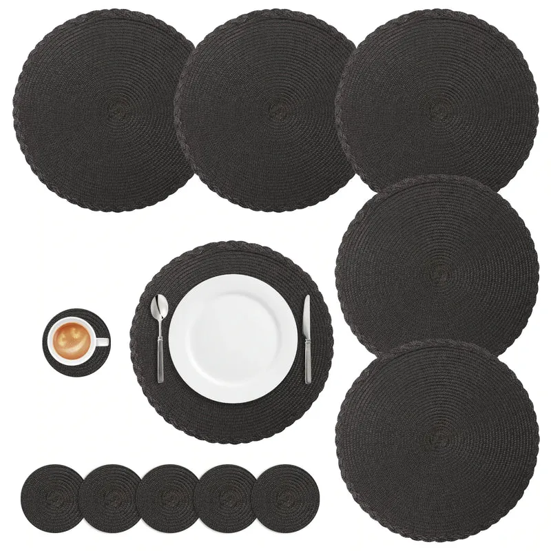 Set 6 Napperons & 6 Dessous de Verre – Tressé, Moderne