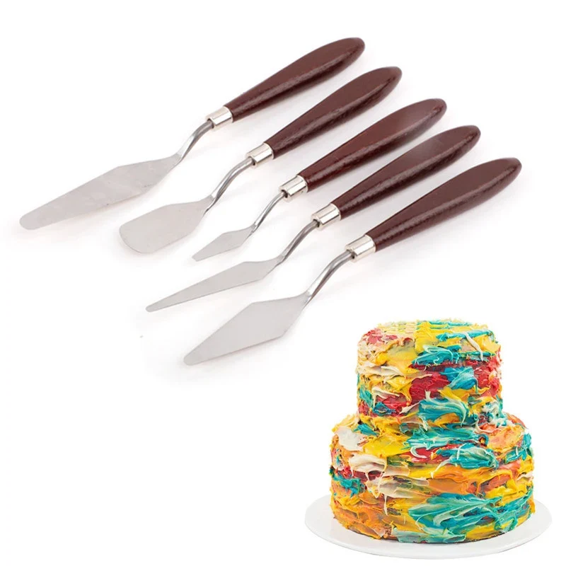 Spatules de Précision en Inox pour Décoration Pâtisserie – 5 Pièces