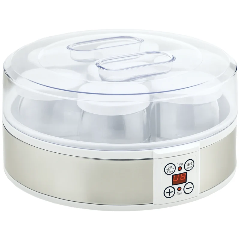 Yaourtière 7 pots en verre compacte pour yaourts maison