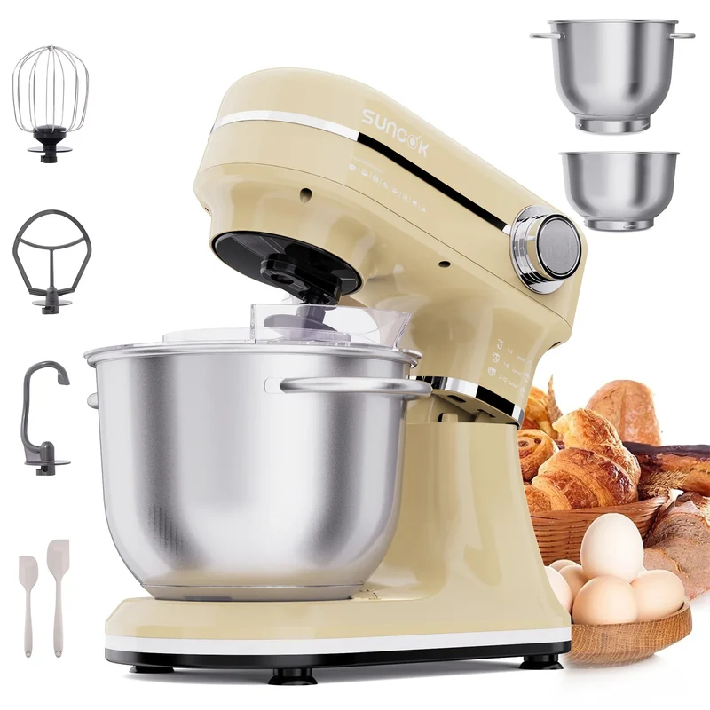 Robot pâtissier Suncok double bol inox 5,5 L + 4,5 L 1500 W