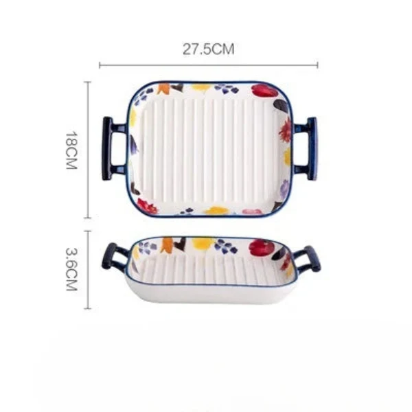 Plat de cuisson en céramique rectangulaire : idéal pour gratins, lasagnes et plats familiaux au four