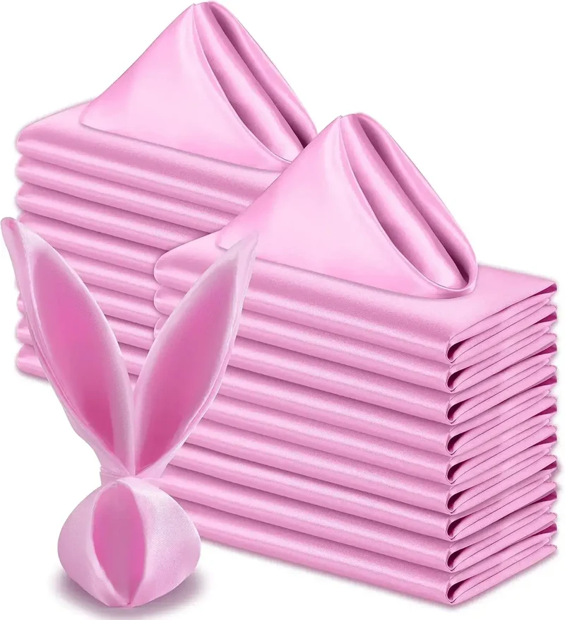 Serviettes de Table Satinées – Lot de 12 Élégantes
