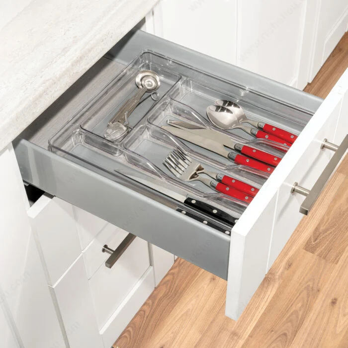 Organisateur de tiroir 5 compartiments – Transparent/Gris