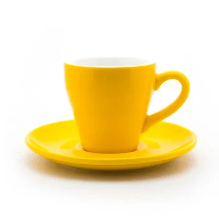 Tasse à café tulipe en céramique avec soucoupe 80 ml