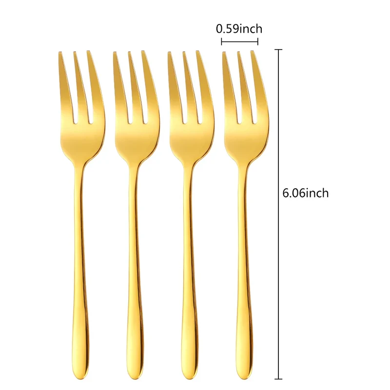 Fourchettes Café/Dessert Inox 410 – 4 Couleurs Élégantes