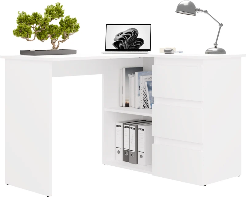 NICEA DROIT Bureau d'angle avec 3 tiroirs