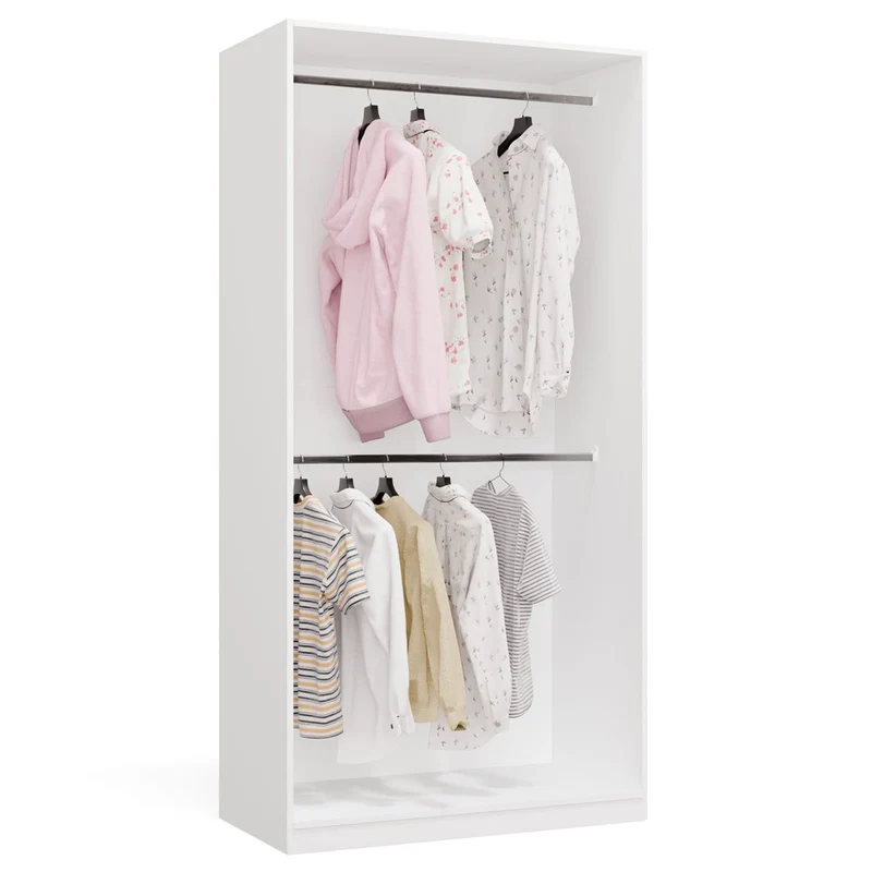 OPENO 2W - Armoire Modulaire avec 2 tringles pour chambre à coucher