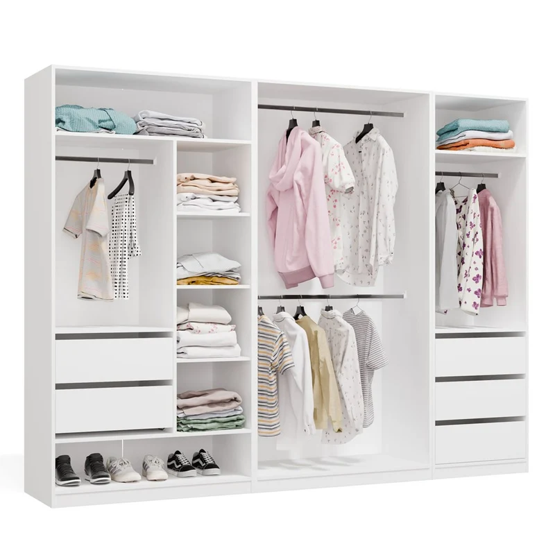 OPENO ENSEMBLE 260/200 - Armoire modulaire - Tiroirs Tringles Étagères
