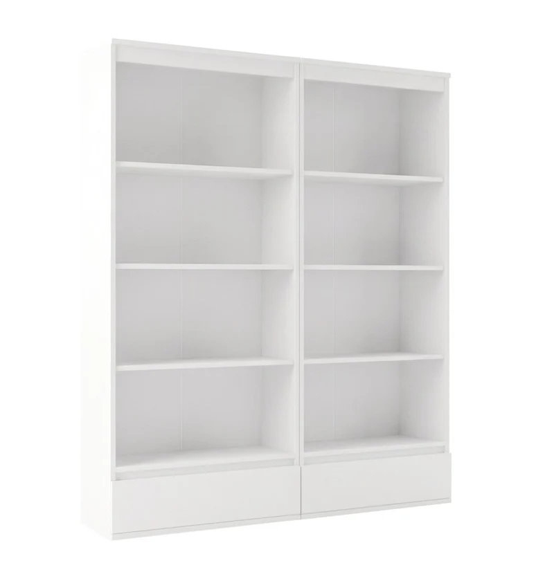 PALERMO - Étagère de bureau - 2 tiroir, 8 étagères - pour bureau, Blanc