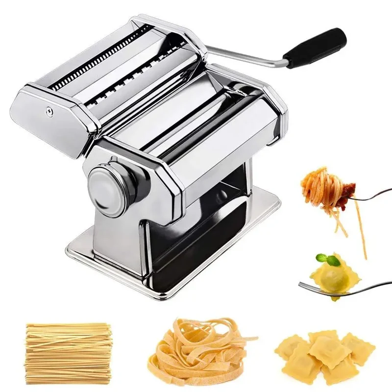 Machine à Pâtes Maison Inox – Réglable avec Double Coupeur