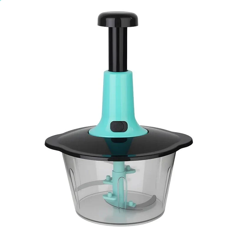 Hachoir Manuel Grande Capacité 2L – Coupe-Légumes à Pression avec Lames Inox 420 pour Oignon, Ail, Viande et Légumes