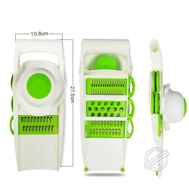Mandoline Cuisine 5 Lames Interchangeables pour Légumes – Trancheuse Multifonction Inox