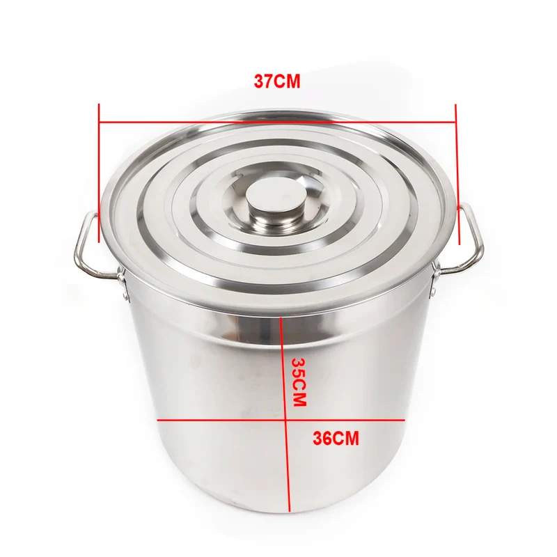Marmite Inox 35 L Professionnelle avec Couvercle – Cuisine & Stockage Alimentaire
