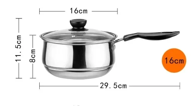 Casserole en acier inoxydable double fond – Compatible gaz et induction