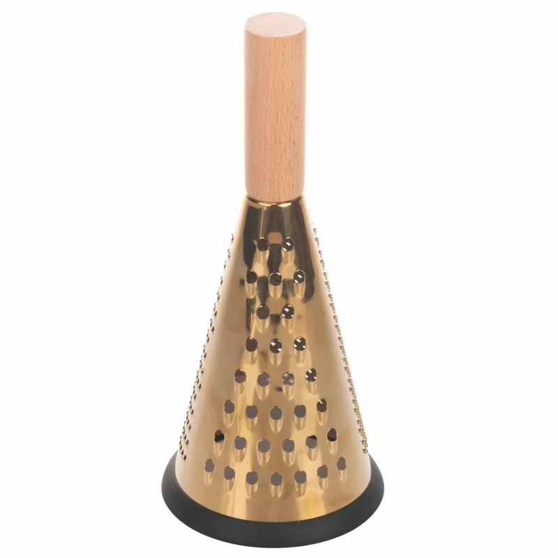 Râpe dorée multifonction avec manche en bois