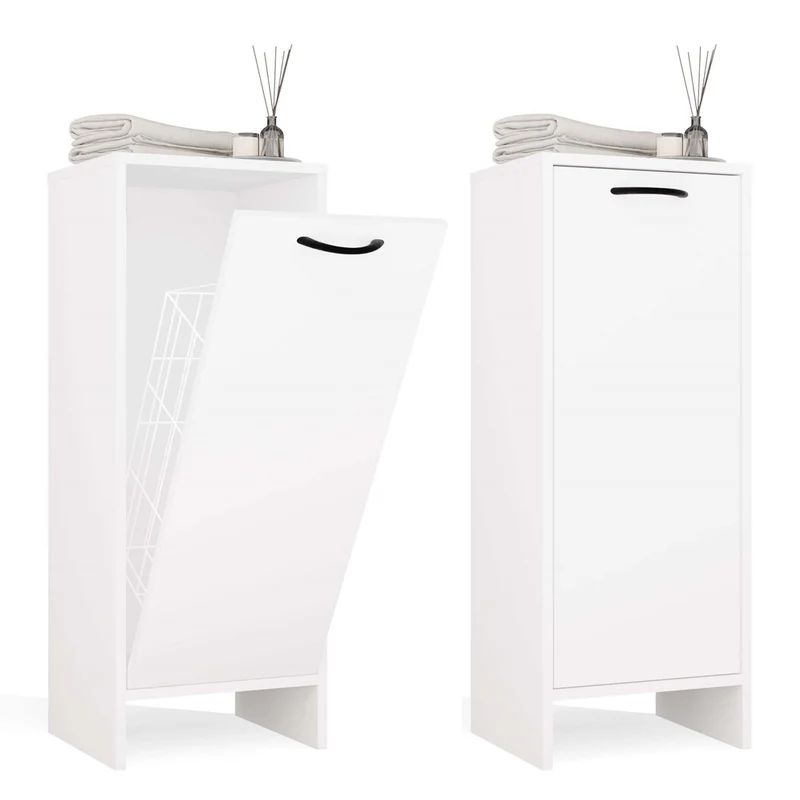 NINA 1K - Armoire de salle de bain avec panier à linge