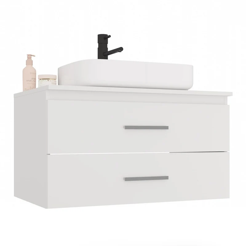 NEL - meuble de salle de bain 2 tiroirs 80cm