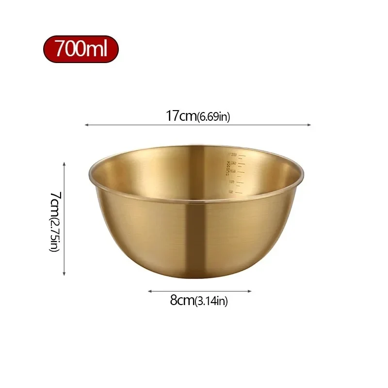 Saladier inox 304 avec graduation – Bol de préparation cuisine