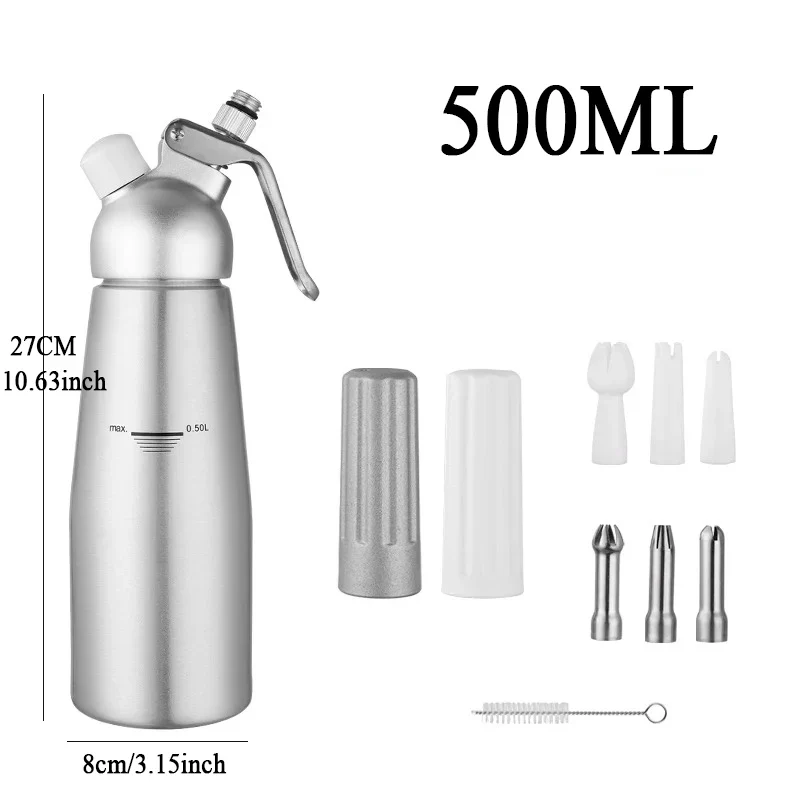 Siphon à Chantilly Professionnel Inox 500ml / 1000ml