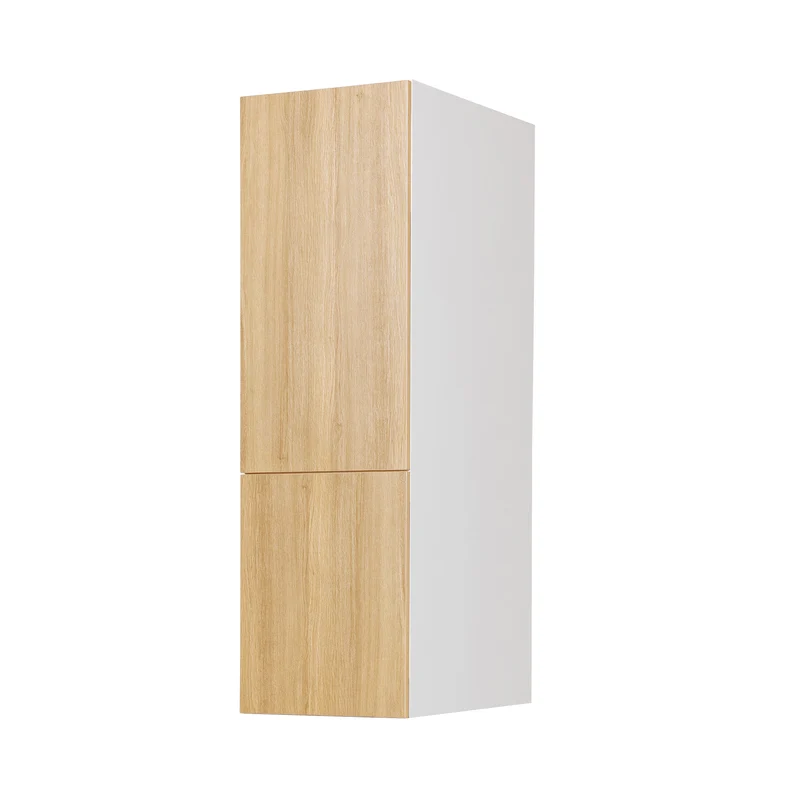 Cabinet de Haut Garde-Manger - 2 Portes - 15 po de large x 55 po de hauteur - Mélamine Bois Zen