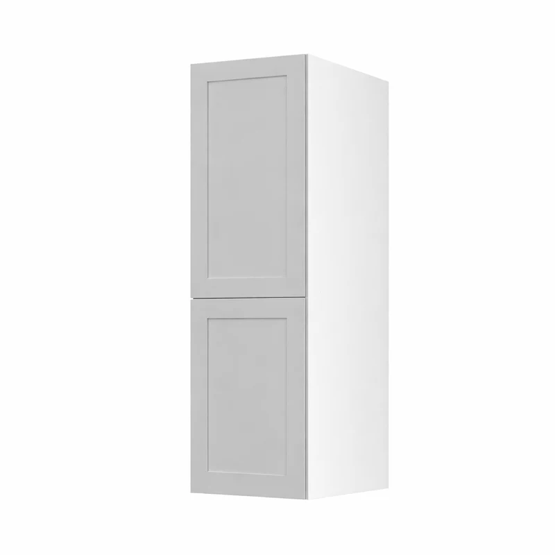 Cabinet de Haut Garde-Manger - 2 Portes - 15 po de large x 55 po de hauteur - Polymère Shaker Gris