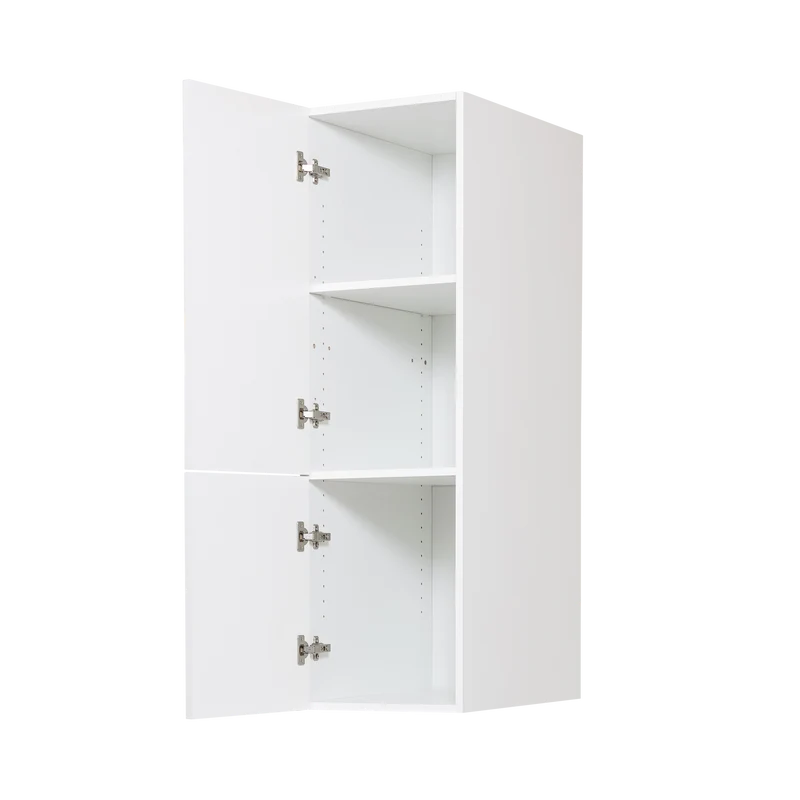 Cabinet de Haut Garde-Manger - 2 Portes - 15 po de large x 55 po de hauteur Mélamine laquée blanche