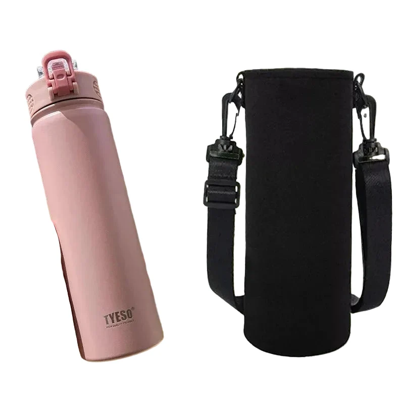 Bouteille isotherme avec paille et sac de transport 600 ml
