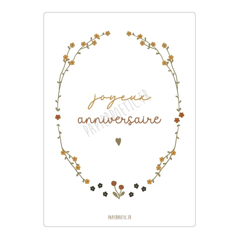 Carte/Card "Joyeux Anniversaire Couronne"