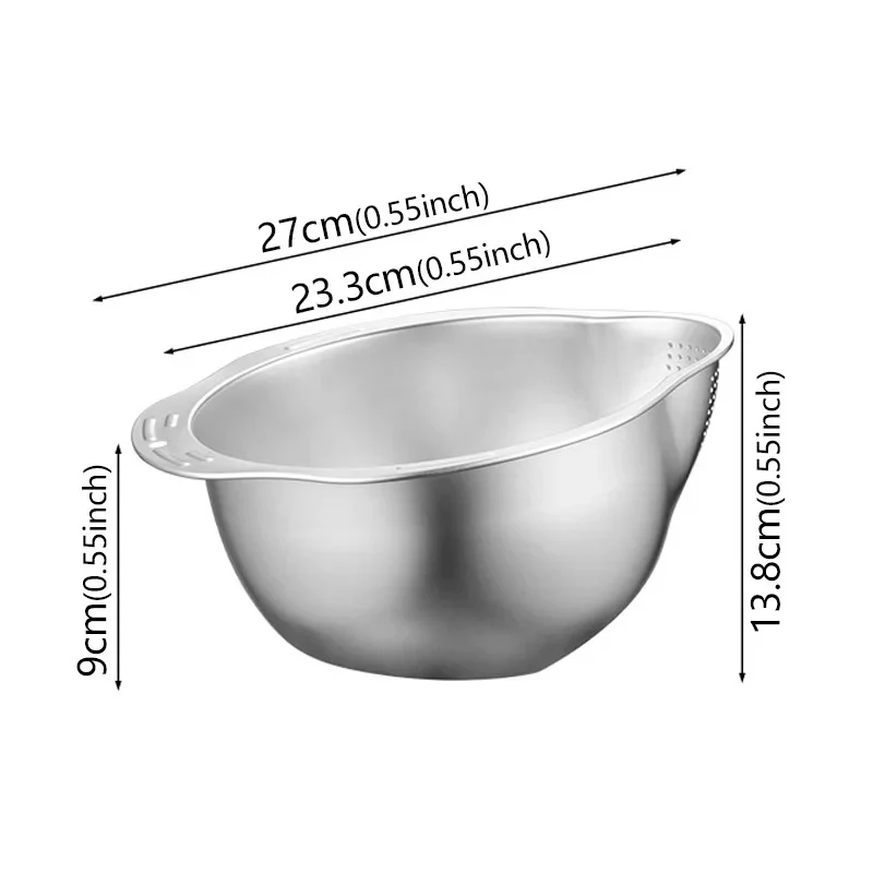 Passoire à Riz en Acier Inoxydable 304 – Bol Égouttoir pour Laver Riz, Fruits et Légumes