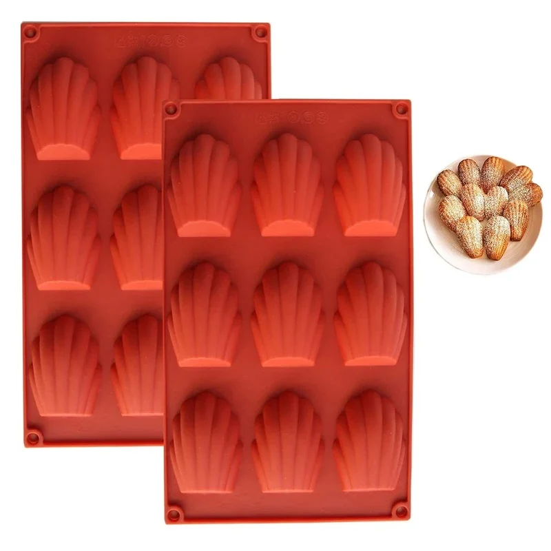 Moule à Madeleines en Silicone – 9 ou 18 Empreintes