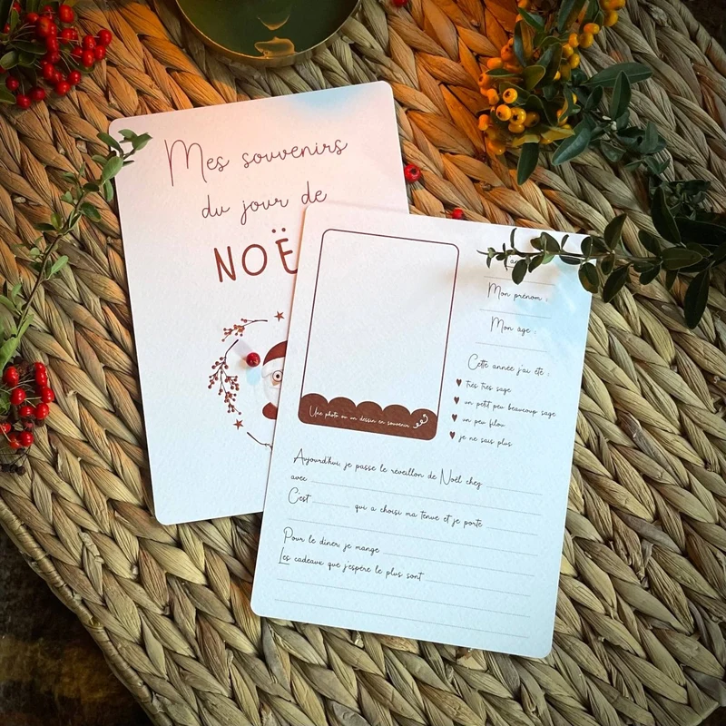 Cartes Souvenirs de Noël "Père Noël"