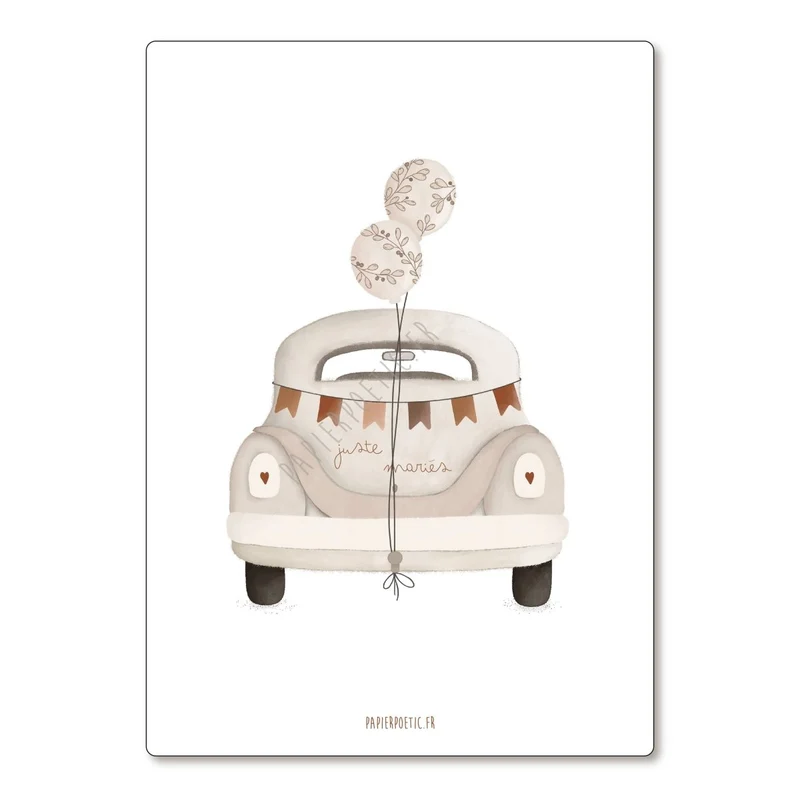 Carte/Card "Voitures des mariées"