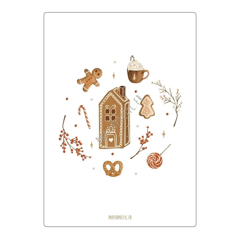 Carte Postale / Card "Gourmandises de Noël"