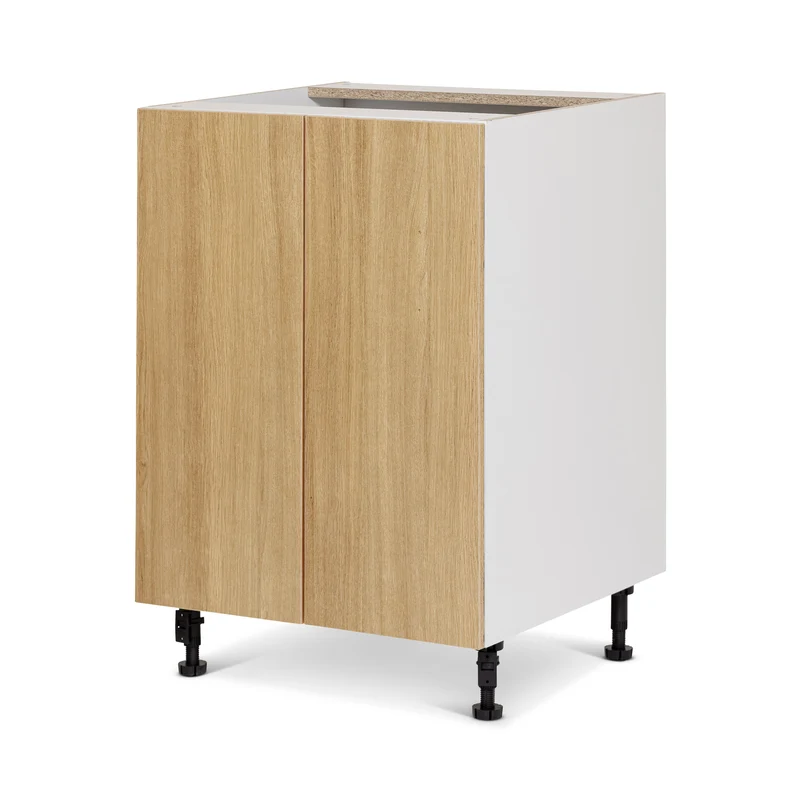 Cabinet de bas 2 porte - 27 pouce de large - Mélamine Bois Zen
