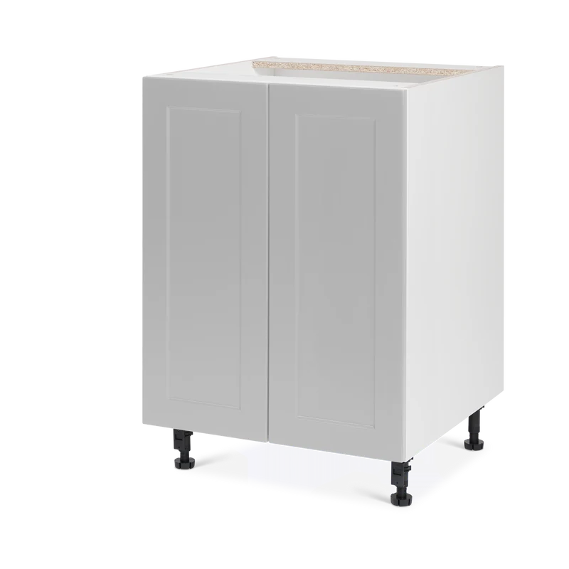 Cabinet de bas - 2 portes - 27 pouces de large - Polymère Shaker Gris